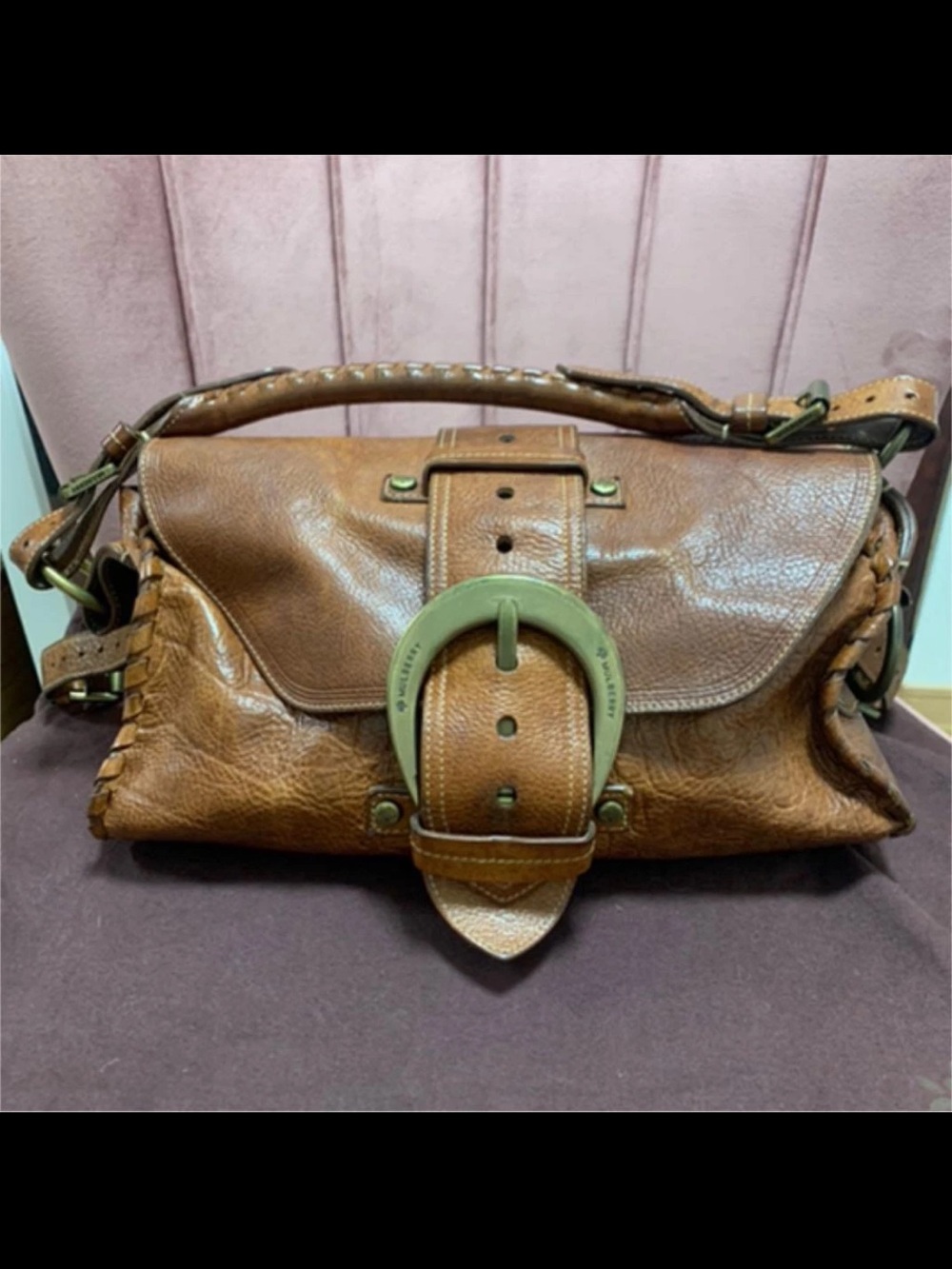 Mulberry Brown Leather Buckle Shoulder Bag